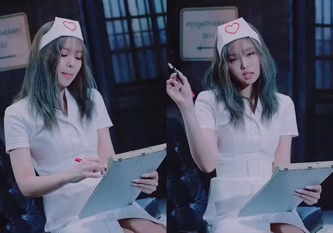 Jennie (BLACKPINK) với bộ trang phục y tá gợi cảm cô mặc trong MV Lovesick Girls bị dân mạng 