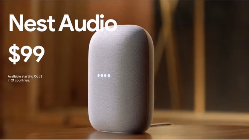 Loa thông minh Google Nest Audio có giá 99 USD. Ảnh: TL