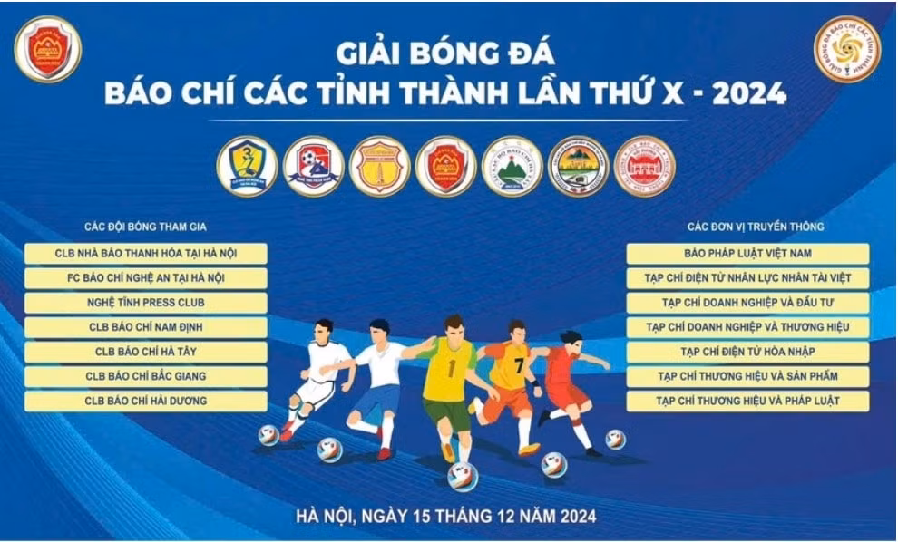 giai bong da bao chi cac tinh thanh lan thu 10 dien ra sang 15 12 tai ha noi hinh 1