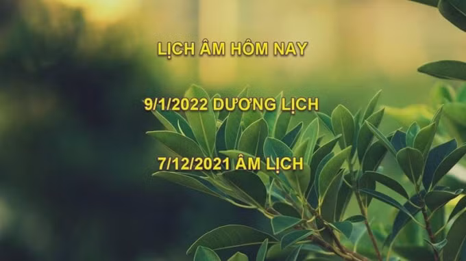 lich am hom nay xem tot xau 9 1 2022 tuc 7 12 2021 am lich hinh 1