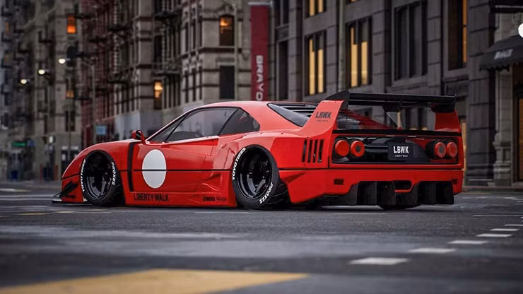 sieu xe ferrari f40 ngau hon trong goi nang cap than rong liberty walk hinh 4