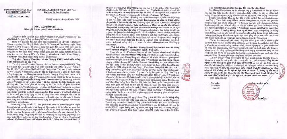 vimedimex noi gi ve vu sai pham trong dau gia dat tai huyen dong anh hinh 1