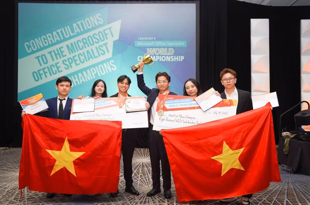 Đội tuyển Việt Nam đạt thành tích xuất sắc tại vòng chung kết thế giới MOS World Championship 2025. Ảnh: Ban tổ chức