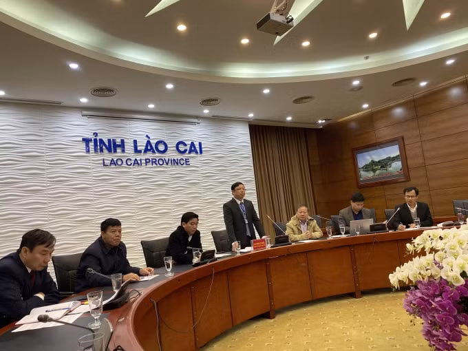 UBND tỉnh Lào Cai thông tin về sự kiện thành lập Thị xã Sapa. Ảnh: Thủy Tiên