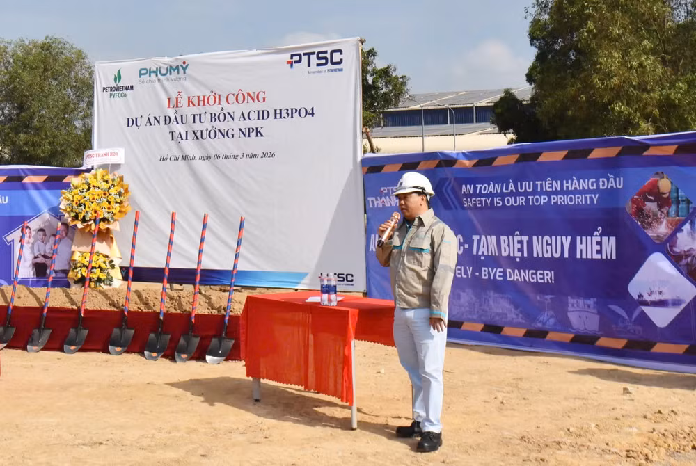 PVFCCo - Phú Mỹ vừa khởi công “Dự án đầu tư bồn nguyên liệu Acid Phosphoric (H3PO4)”