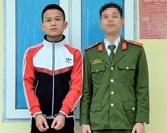 Đối tượng Châu Quang Khải tại cơ quan Công an.