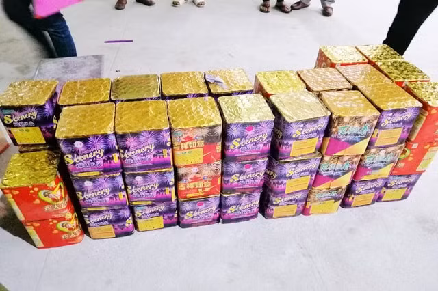 Số pháo nổ Công an huyện Mường Khương phát hiện, bắt giữ. Ảnh: dantri.com.vn