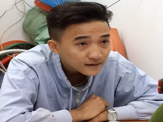 Đối tượng Nguyễn Phú Cường tại cơ quan công an.