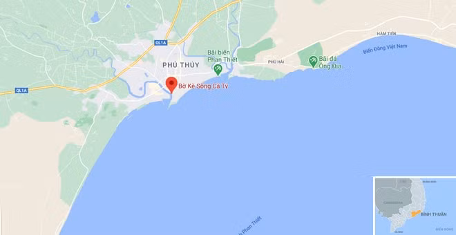Khu vực phát hiện thi thể nạn nhân. Ảnh: Google Maps.
