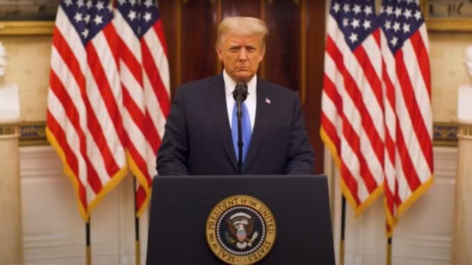 Tổng thống Donald Trump đã đọc diễn văn chia tay công chúng Mỹ ngày hôm qua 19/1 - Ảnh: Reuters