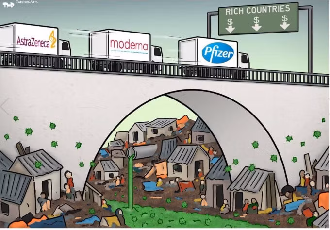 Hợp tác toàn cầu trong thời đại COVID-19 là một yêu cầu bức thiết. Ảnh: CARTOONARTS INTERNATIONAL