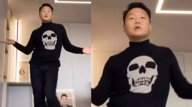 Ngoại hình khác lạ của Psy sau khi giảm cân trong clip anh thực hiện vũ đạo bài I'm Not Cool của HyunA.