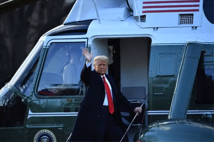 Ông Trump chính thức rời Nhà Trắng hôm 20/1 (giờ Mỹ). Ảnh: Getty