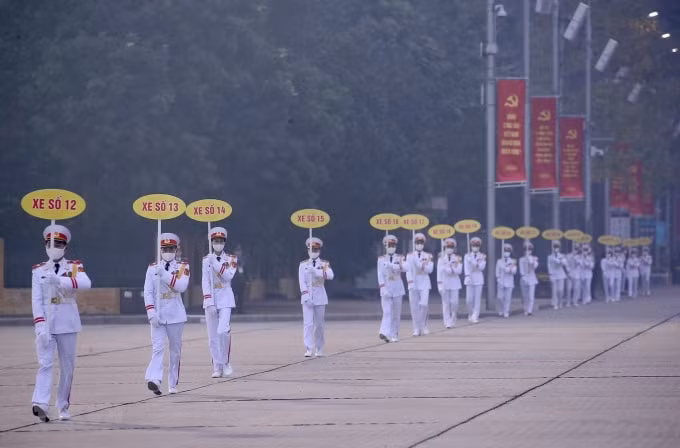 Quang cảnh tổng duyệt tại Lăng Chủ tịch Hồ Chí Minh
