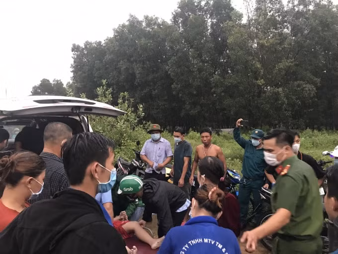 Hiện trường vụ đuối nước thương tâm.