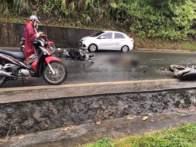 Hiện trường vụ tai nạn.
