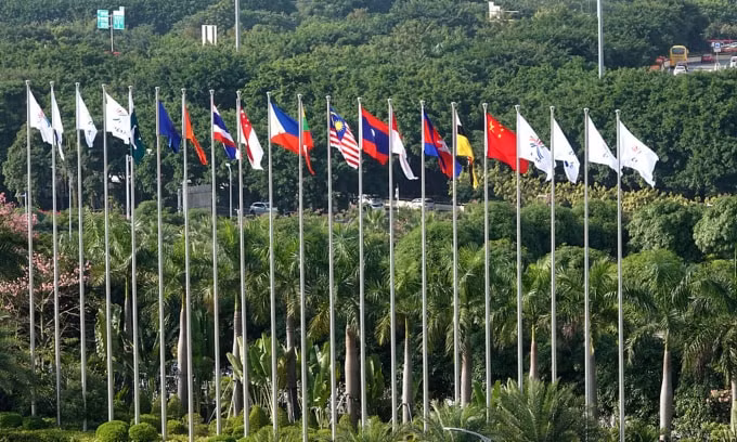 Các cuộc họp Trung Quốc-ASEAN tập trung vào 'giấy thông hành vắc xin', đề phòng chống lại các hành động khiêu khích ngoài lãnh thổ. Ảnh: VCG
