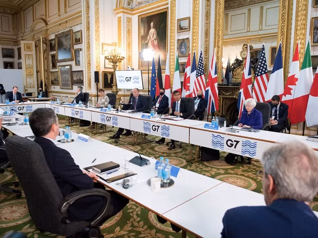 Cuộc họp nhóm các quốc gia có nền kinh tế phát triển lớn nhất thế giới (G7). Ảnh: Reuters