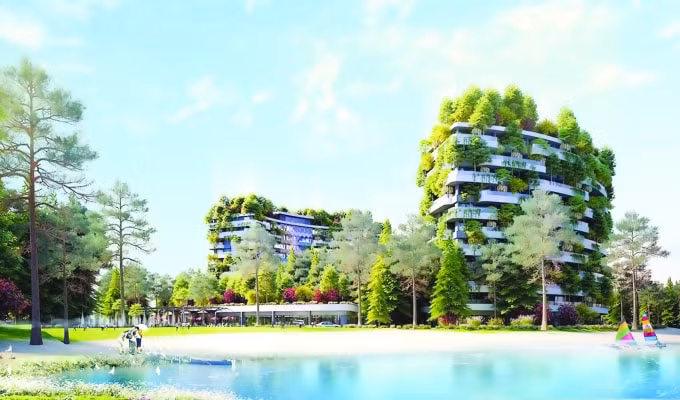Forest In The Sky – điểm nhấn của Flamingo Đại Lải Resort, công trình tiêu biểu cho kiến trúc xanh hiện đại.