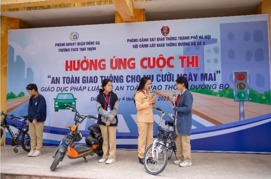 truong thcs thai thinh to chuc chuong trinh huong ung cuoc thi an toan giao thong cho nu cuoi ngay mai hinh 3