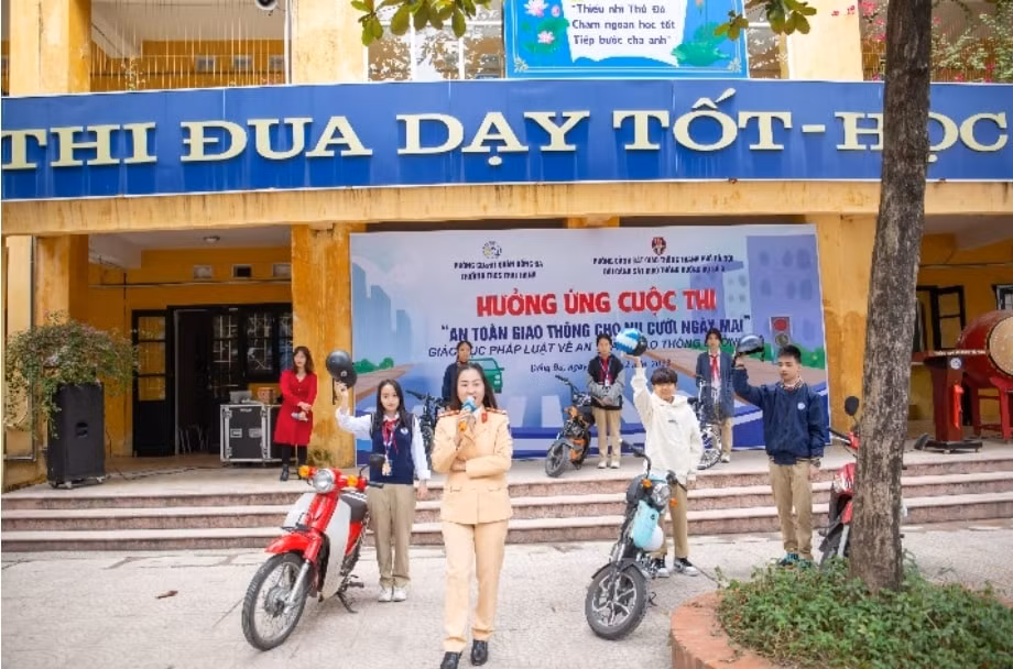 truong thcs thai thinh to chuc chuong trinh huong ung cuoc thi an toan giao thong cho nu cuoi ngay mai hinh 8