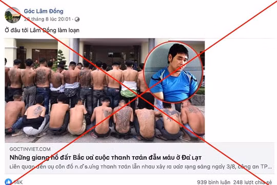 Xử lý trang Fanpage "Góc Lâm Đồng" đăng tải thông tin sai sự thật, giật tít câu like