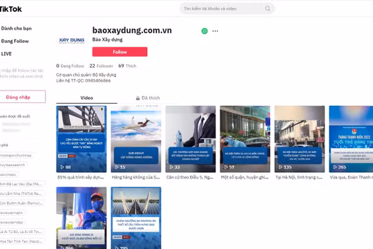 Báo Xây dựng ra mắt kênh TikTok: Nỗ lực đa dạng hóa nội dung, mở rộng người sử dụng