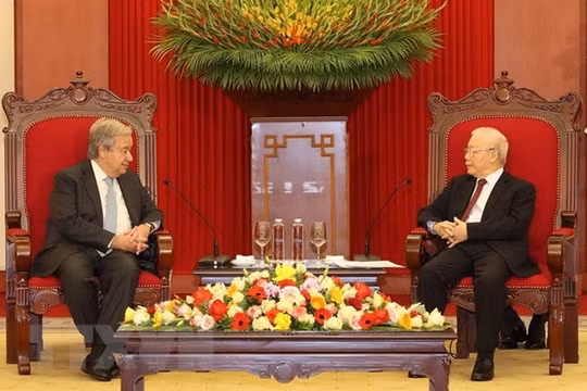 Tổng Bí thư Nguyễn Phú Trọng tiếp Tổng Thư ký Liên hợp quốc