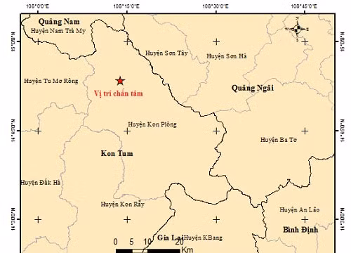 Kon Tum hứng chịu liên tiếp 4 trận động đất