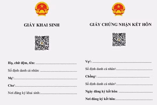 Dùng giấy khai sinh, giấy chứng nhận kết hôn điện tử từ ngày 18/2