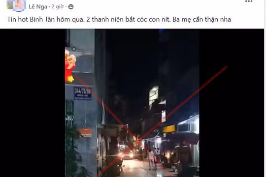 Thông tin bắt cóc trẻ em ở quận Bình Tân, TPHCM là sai sự thật