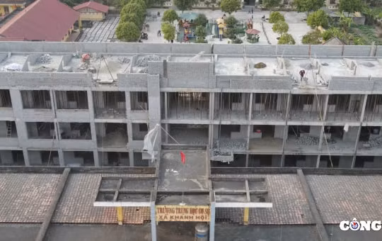 Yên Khánh (Ninh Bình): Dấu hiệu "rút ruột" công trình tại dự án xây dựng Trường THCS xã Khánh Hội