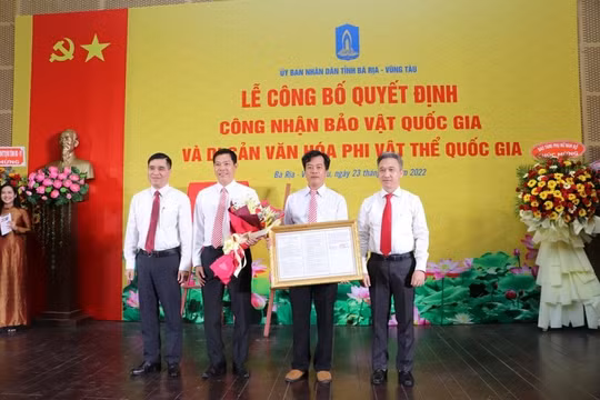 3 mặt nạ vàng Giồng Lớn - Long Sơn được công nhận là Bảo vật quốc gia