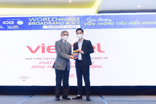 Viettel đạt giải thưởng Nhà cung cấp dịch vụ viễn thông tiêu biểu về chất lượng dịch vụ băng thông rộng di động