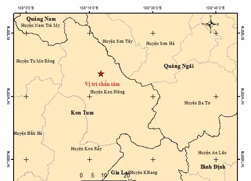 Kon Tum lại xảy ra 2 trận động đất liên tiếp