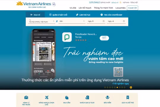 Vietnam Airlines đột phá với giao diện website và ứng dụng di động mới  