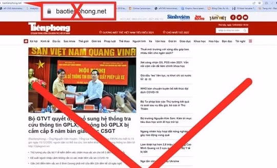 Xuất hiện website giả mạo Báo Tiền Phong điện tử