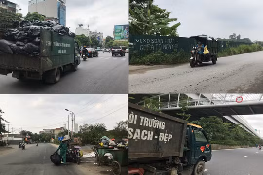 Muôn kiểu xe vận chuyển rác thải trên địa bàn Hà Nội