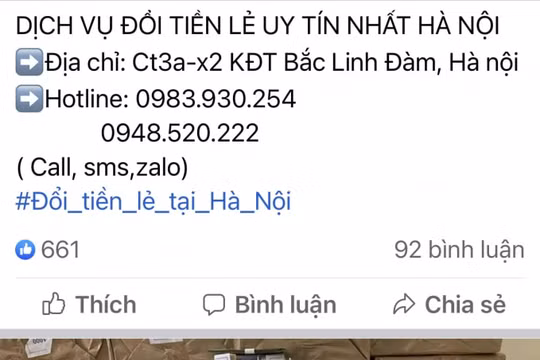 Sôi động thị trường đổi tiền lẻ đầu năm