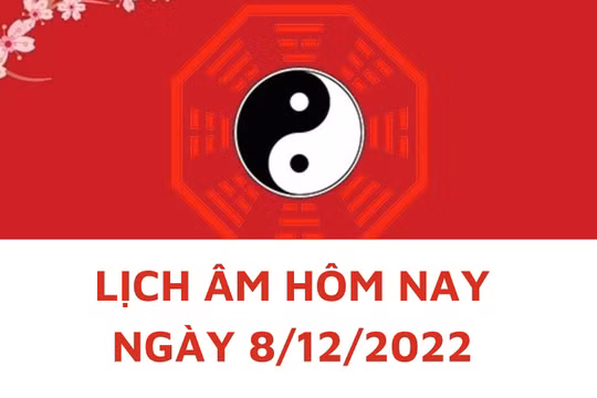 Lịch âm hôm nay: Xem tốt xấu 8/12/2022, tức 15/11/2022 âm lịch