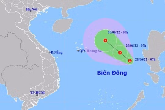 Trong 2 ngày tới, áp thấp nhiệt đới có khả năng mạnh lên thành bão