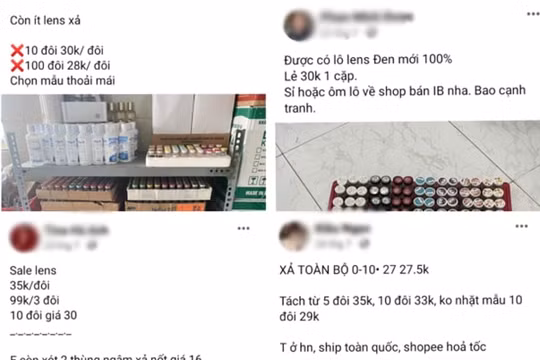 Kính áp tròng 30.000 đồng/cặp được rao bán tràn lan trên chợ mạng