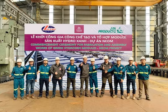 Lilama khởi công chế tạo tổ hợp 55 mô-đun điện phân cho nhà máy hydrogen lớn ở Ả Rập Xê-út