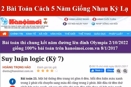 Bài toán quyết định ngôi vô địch Đường lên đỉnh Olympia năm 22 bị tố sao chép: Tác giả bài toán lên tiếng!