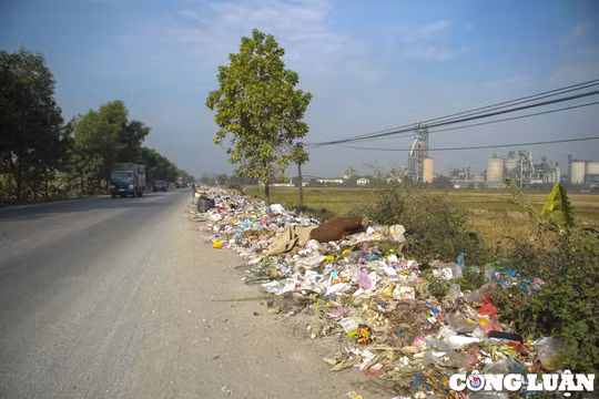 Rác thải bị đổ tràn lan gây ô nhiễm môi trường dọc trục đường Hồ chí Minh