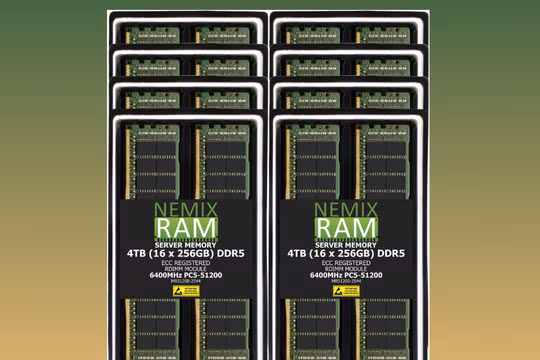Nemix ra mắt bộ nhớ DDR5 4TB giá 77.000 USD cho máy chủ AI