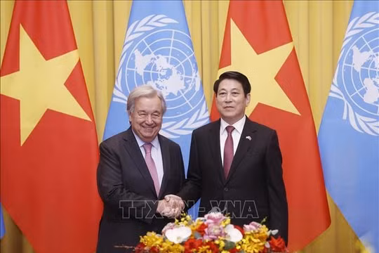 Chủ tịch nước Lương Cường hội đàm với Tổng Thư ký Liên hợp quốc