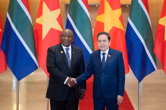 Chủ tịch Quốc hội Trần Thanh Mẫn hội kiến Tổng thống Nam Phi Matamela Cyril Ramaphosa