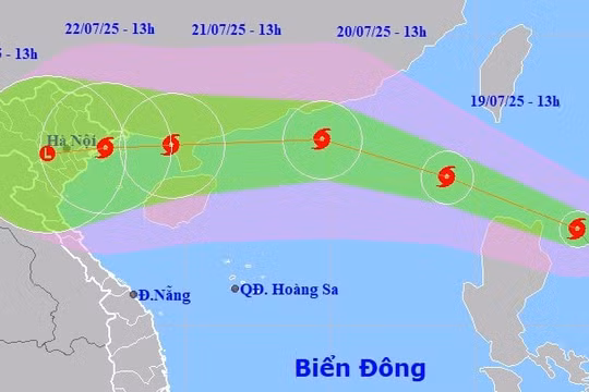 Bão Wipha sắp vào Biển Đông, nguy cơ mưa lớn kéo dài từ ngày 21/7