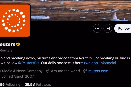 Tài khoản mạng xã hội X của Reuters được khôi phục tại Ấn Độ
